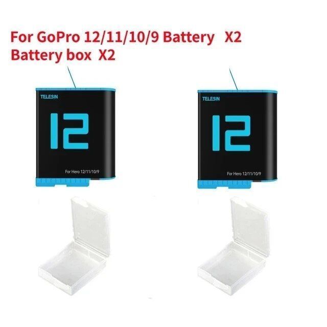 Cargador triple + 2 baterías para GoPro Hero 9/10/11/12 - Telesin-3