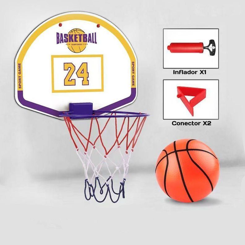 Aro de Basquetbol con Pelota + Bombín para Niños-1