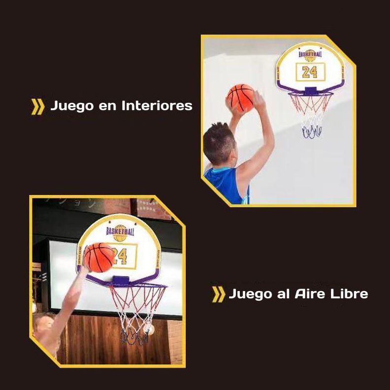 Aro de Basquetbol con Pelota + Bombín para Niños-2