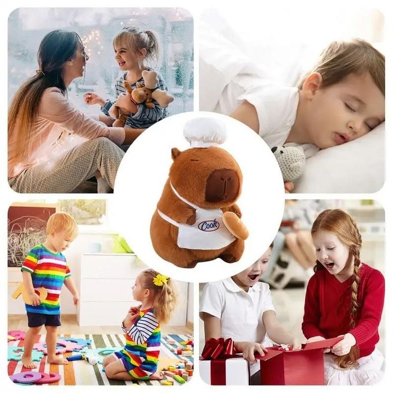 Capibara de Peluche Cocinero de 35Cm- Ternura y diversión en tu cocina-1