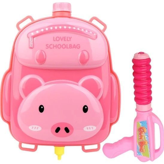 Mochila Lanza Agua de 1 Litro con Pistola - Cerdito-0