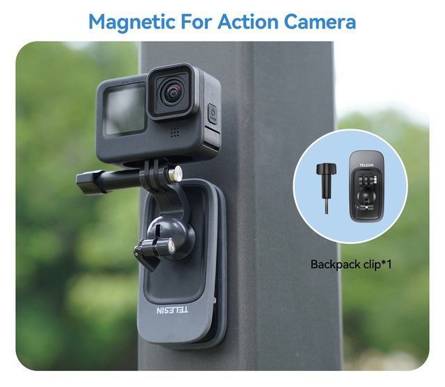 Clip Mochila Magnético de 360° para Gopro u otras - Telesin-2