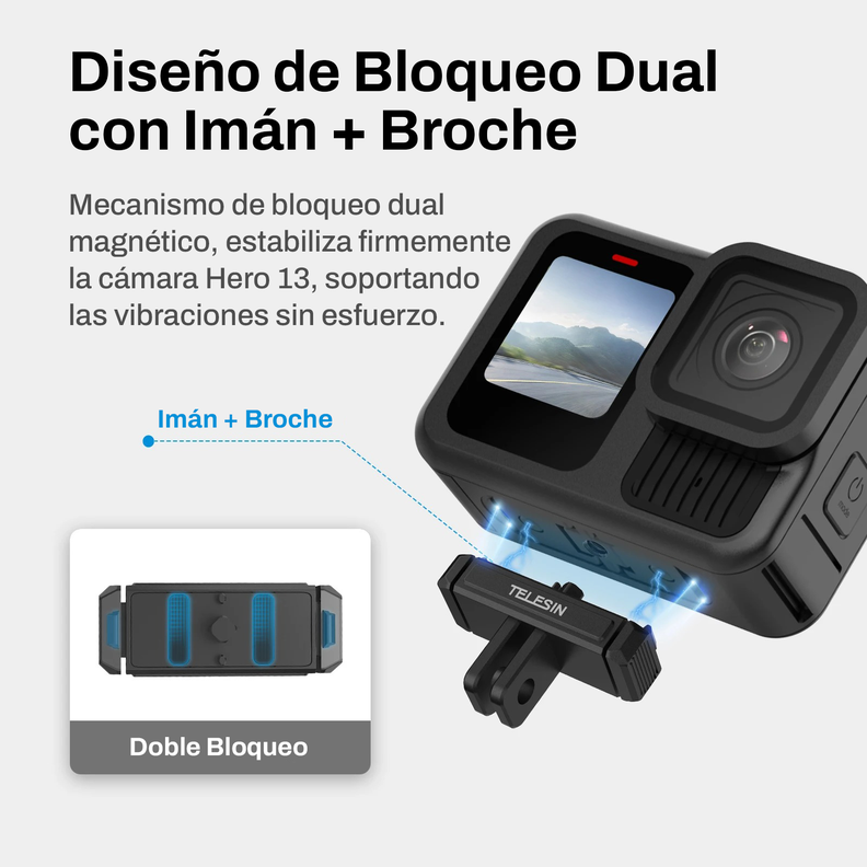 Adaptador Magnético 2 Garras Para GoPro Hero 13 - Telesin-2