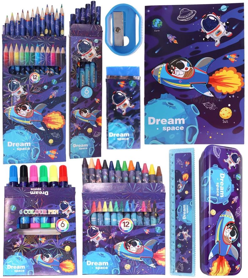 Set de Lapices 41 Piezas para Colorear o Dibujar Astronauta-1