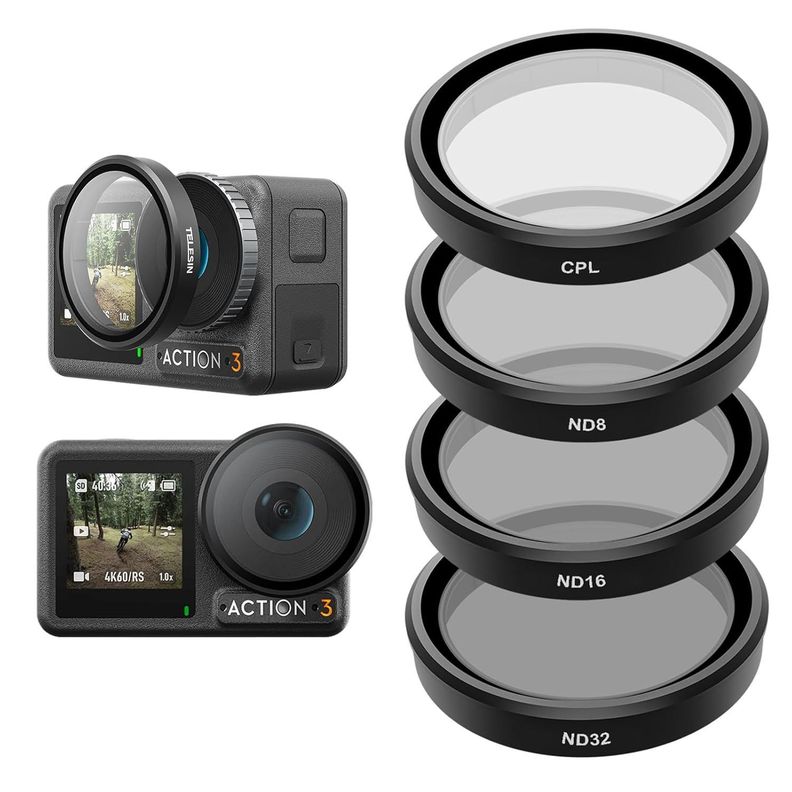 4 Filtros para DJI Osmo Action 3/4/5 - CPL+ND8/16/32 Telesin-2