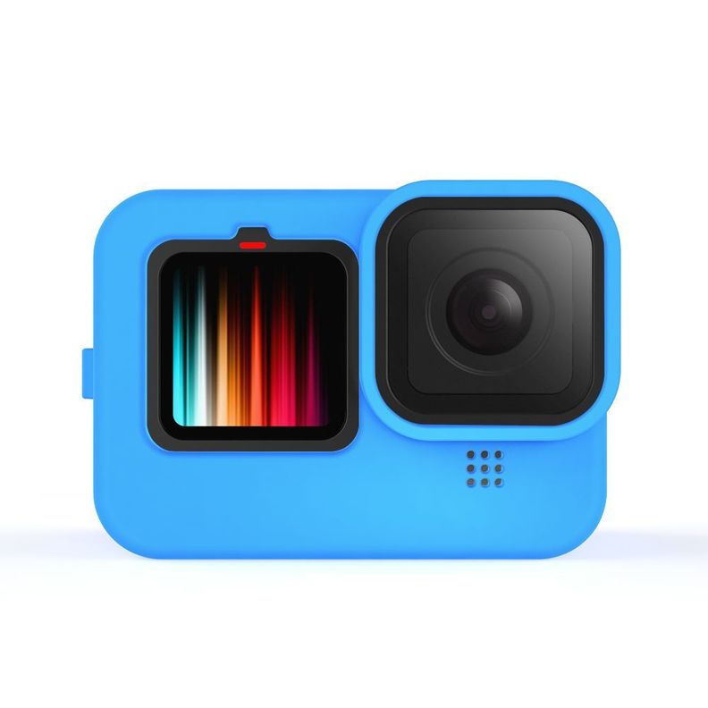 Funda de silicona + correa para Gopro Hero 13/12/ 11/ 10/ 9 - Celeste-1
