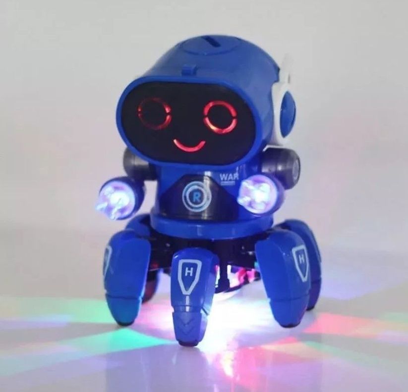 Robot Araña Musical Bailarín Juguete Con Luces Led - Azul-2