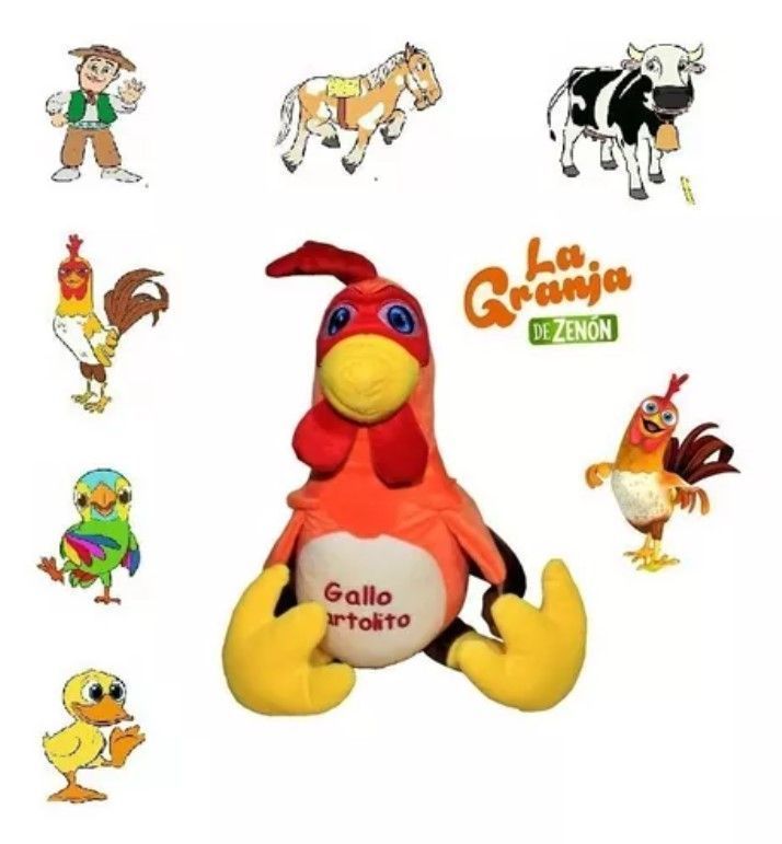 Gallo Bartolito Peluche de la Granja De Zenon 50cm-1