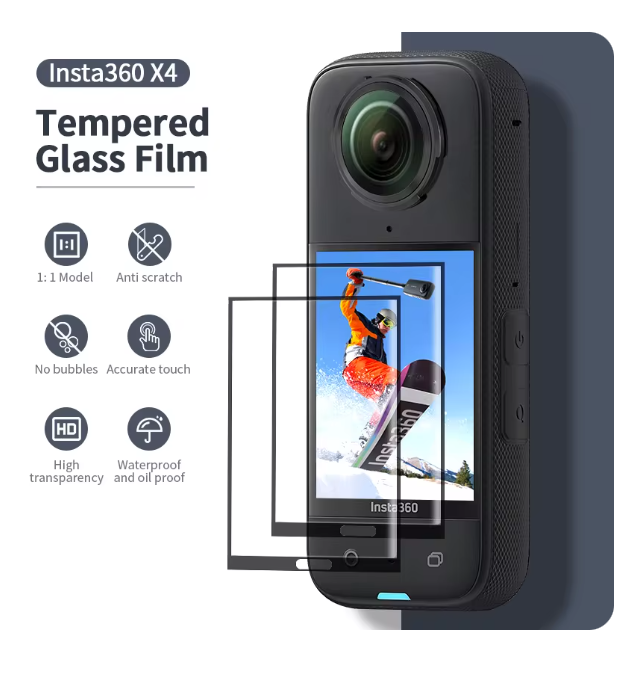 Lámina de Vidrio Templado Telesin para Insta360 X4 - Telesin-1
