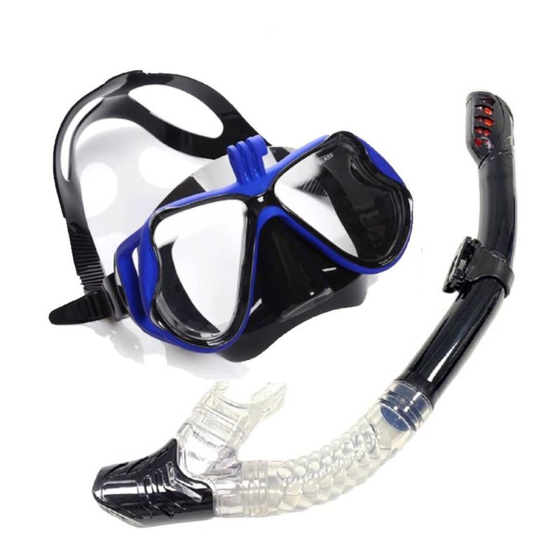 Snorkel + Tubo para cámaras deportivas Azul-0