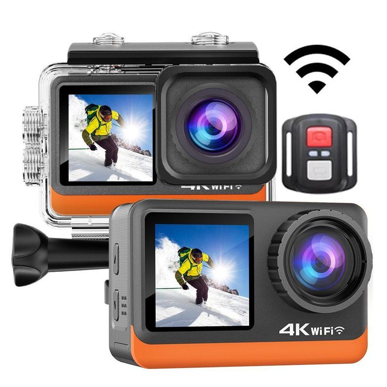 Cámara Deportiva Ausek 4K 30fps 16MP Deportiva Pantalla Dual-0