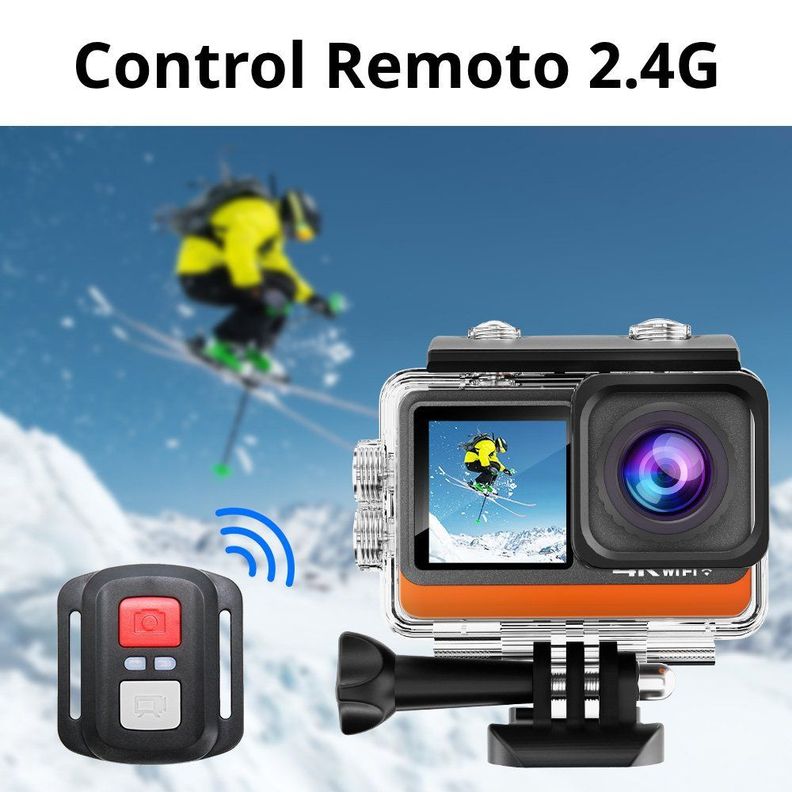 Cámara Deportiva Ausek 4K 30fps 16MP Deportiva Pantalla Dual-2