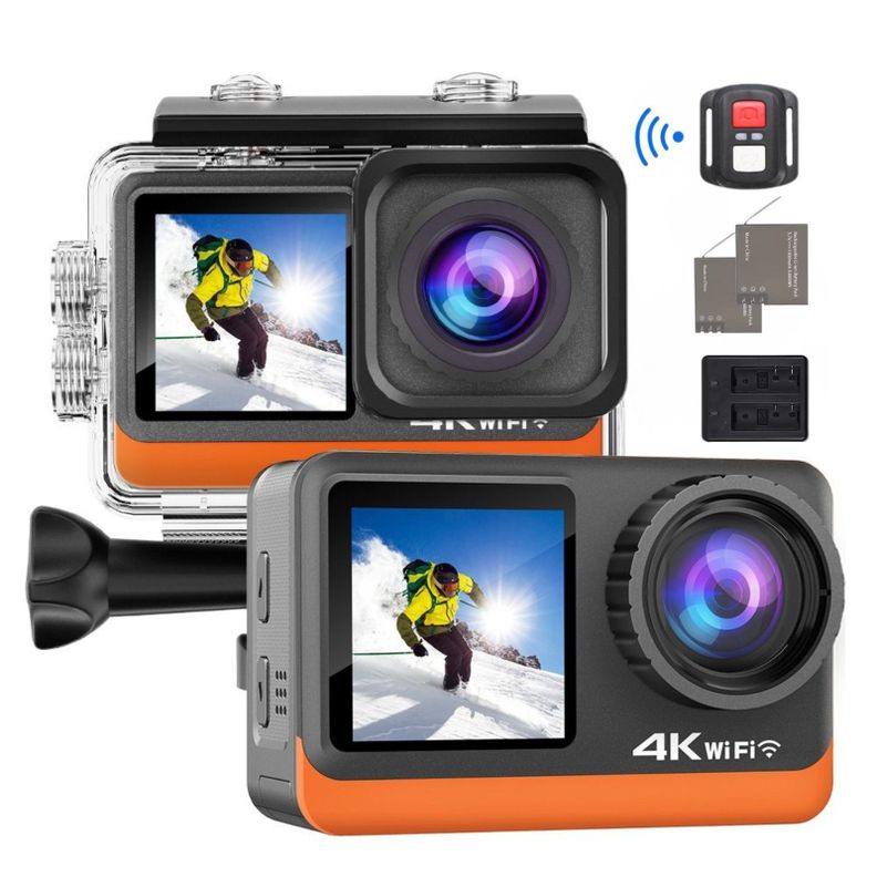Camara Deportiva Ausek 4K 30fps 16MP Deportiva Pantalla Dual AT-Q80R