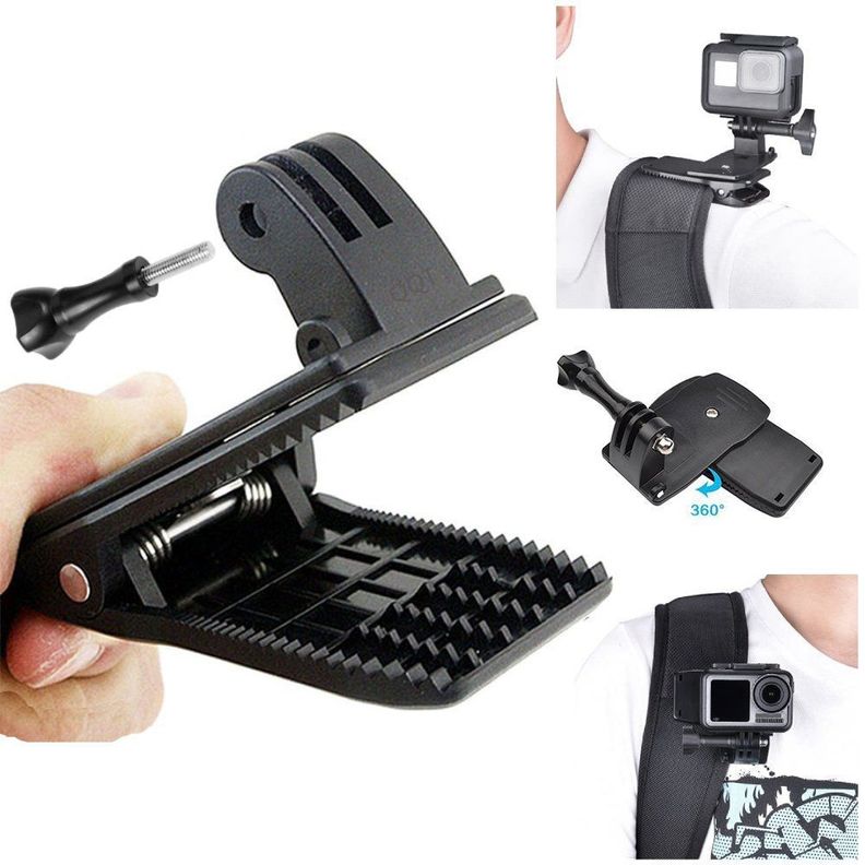 Clip De Mochila Rotatorio 360° Para Cámaras GoPro Y Otras-3
