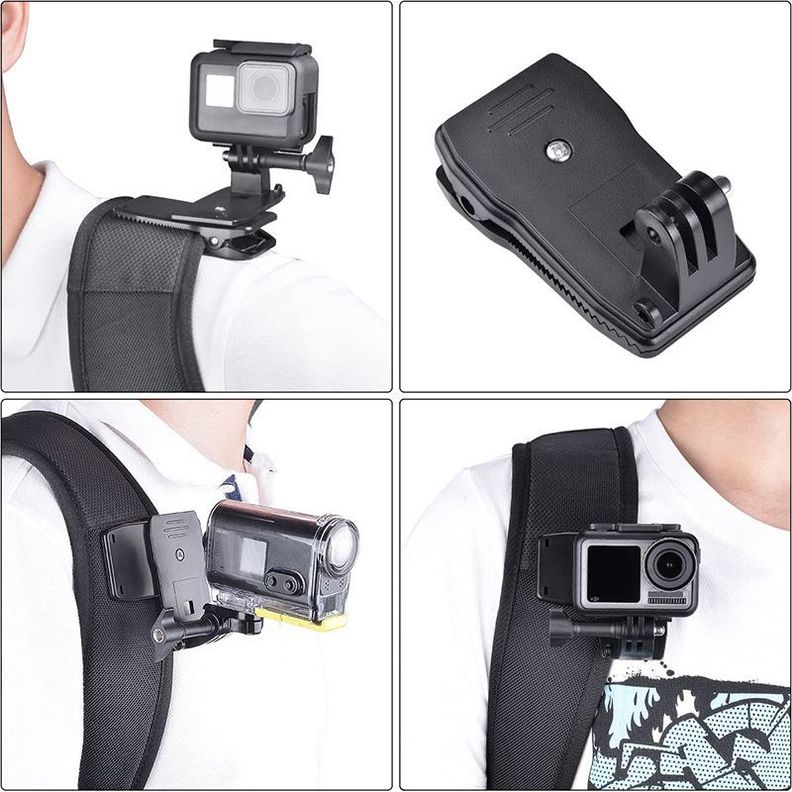 Clip De Mochila Rotatorio 360° Para Cámaras GoPro Y Otras-5