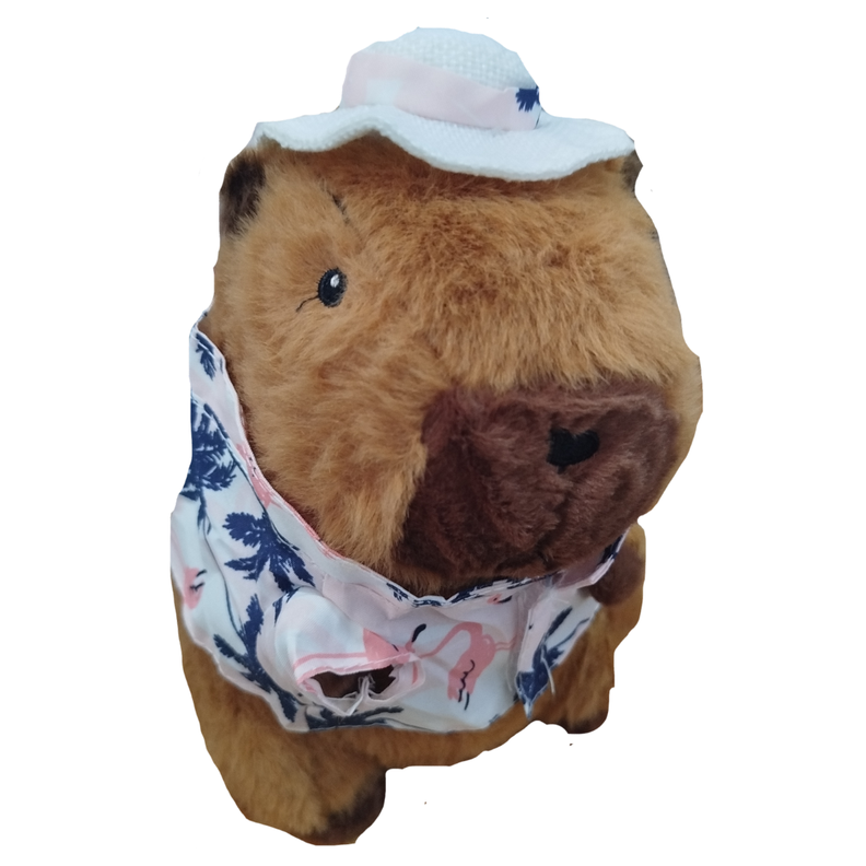 Peluche Capibara Playera Rosada de 25cm Verano-1
