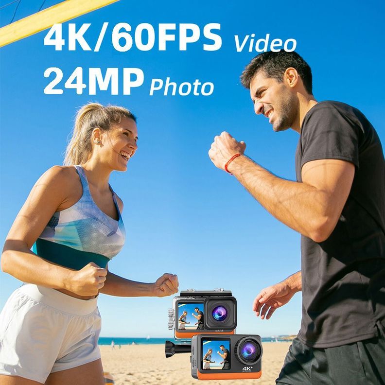 Cámara Deportiva 4K UltraHD 60fps 24MP Pantalla Dual Touch-4