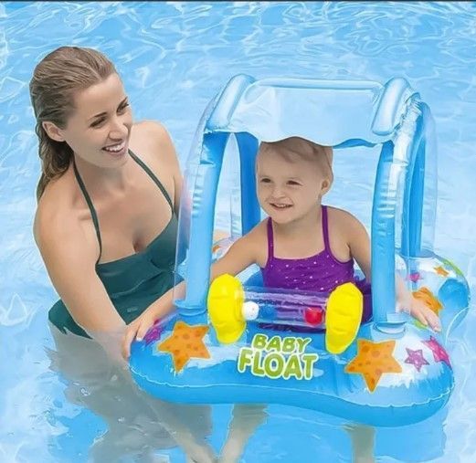 Flotador Con Techo Niño Celeste-1