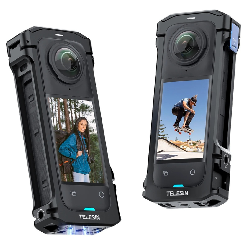 Jaula Aluminio Para Insta360 X4 Protector Camara Soporte Negro
