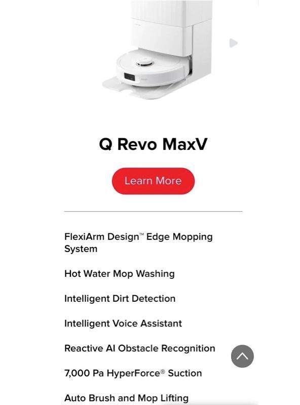 Aspiradora Roborock Q revo MaxV Robot Vacuum and Mop, FlexiArm Design, Hot Water Re-Wash & Re-Mop-2