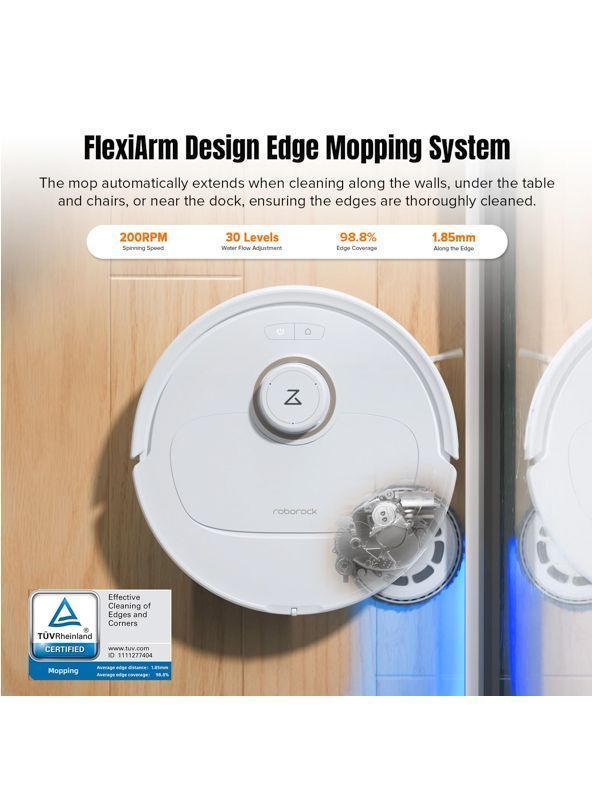 Aspiradora Roborock Q revo MaxV Robot Vacuum and Mop, FlexiArm Design, Hot Water Re-Wash & Re-Mop-5