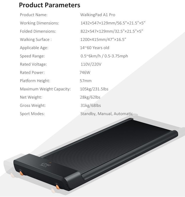 Trotadora KingSmith Caminadora WalkingPad A1 Pro mas Rodillera-5