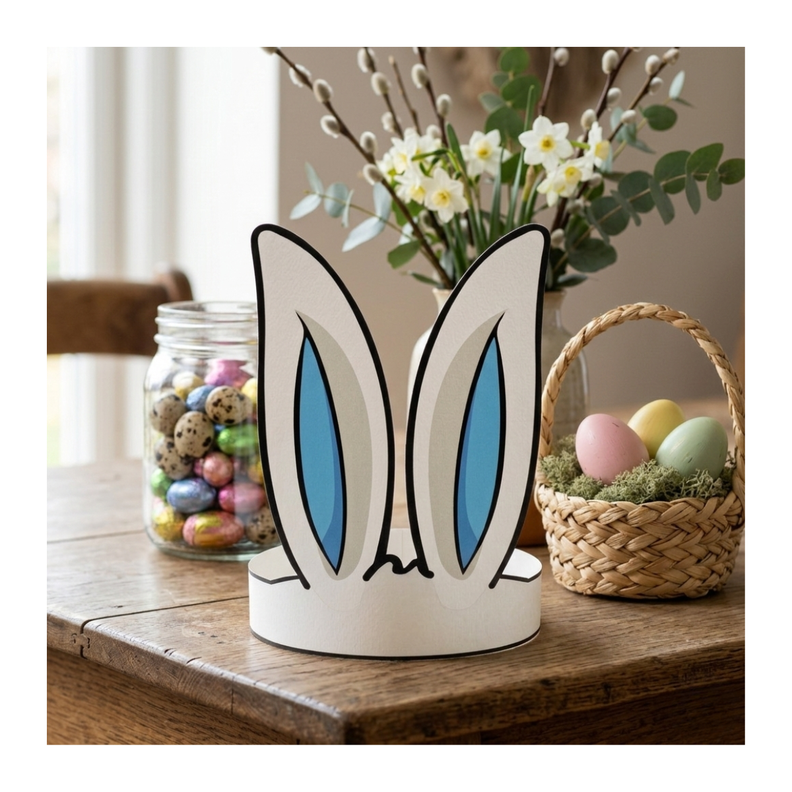 Pack 50 Cintillos Orejas De Conejo Pascua Resurreccion Carton Azul