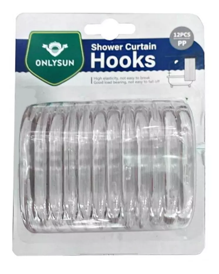 Gancho Para Cortina De Baño Hogar Set De 12 Pzas.-0