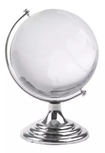 Esfera Decorativa  Globo Terráqueo Redondo De Cristal-0