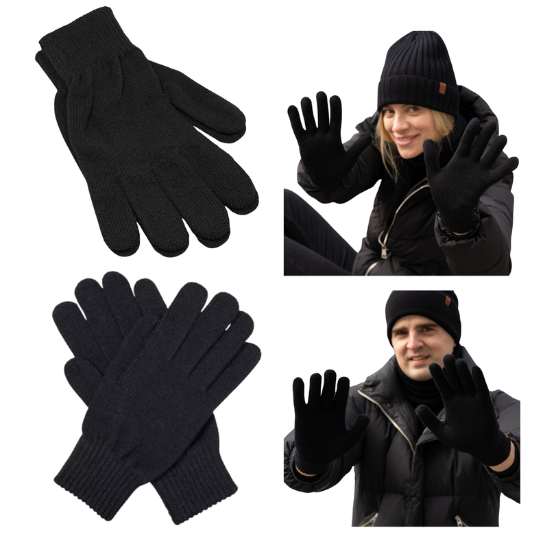 Guantes De Invierno Doble Lana Adultos Y Jóvenes-0