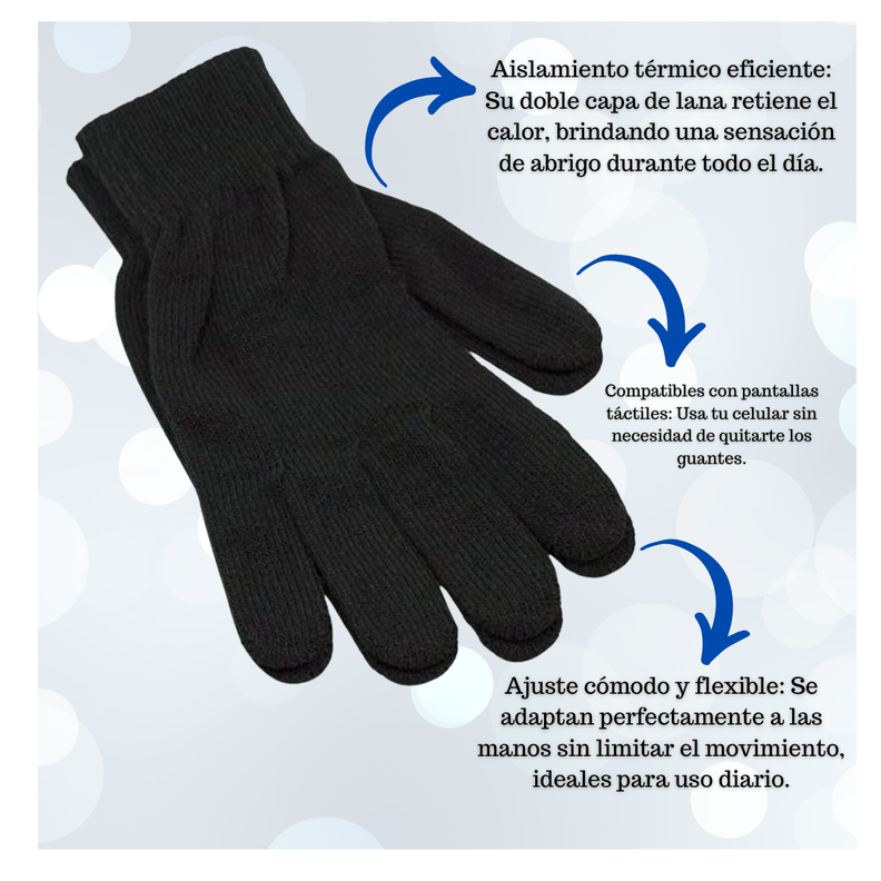 Guantes De Invierno Doble Lana Adultos Y Jóvenes-3