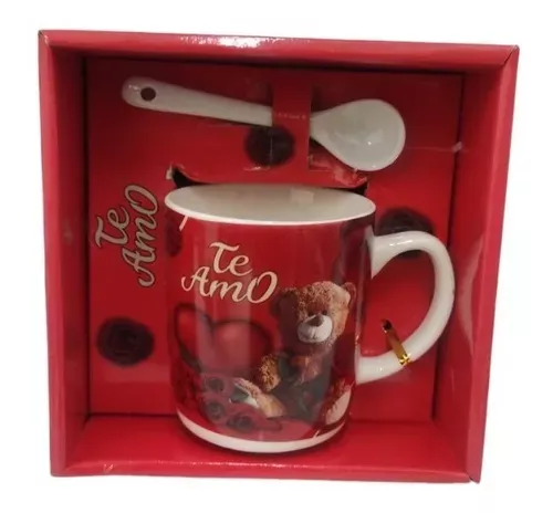 Taza Con Cuchara Para El Día Del Amor San Valentín-1