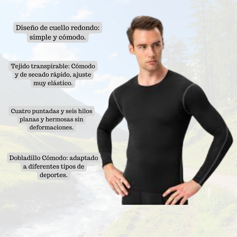Camiseta Primera Capa Algodón Hombre Invierno-2