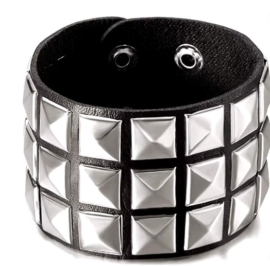 Brazalete Pulseras Punk Rock Muñequera Remaches Puntas-3