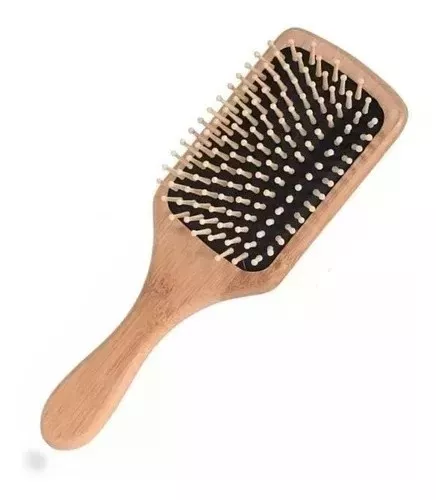 Cepillo Para El Cabello Madera Masaje Antiestático 25cm-0