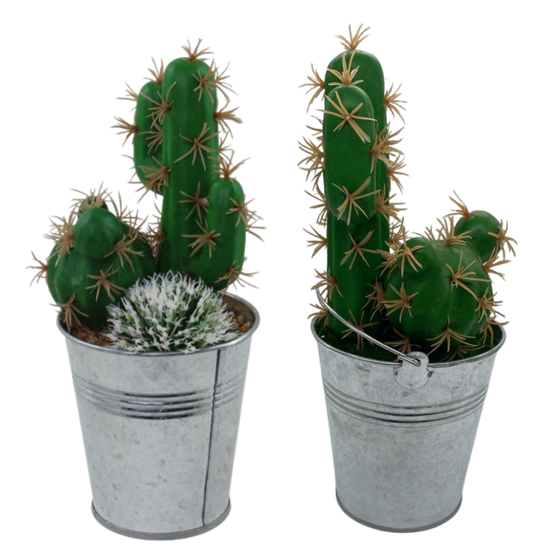 Cactus Artificial Verde Artesanal Hogar Y Decoración-0