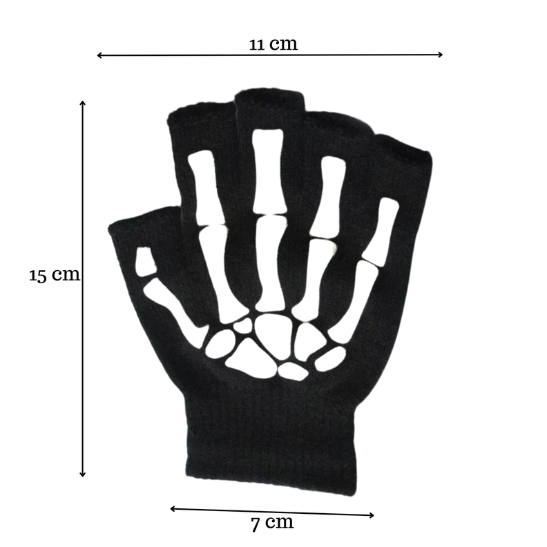Pack 12 Guantes Manga Calavera Hombre Mujer Sin Dedos Bicicleta Moto-2