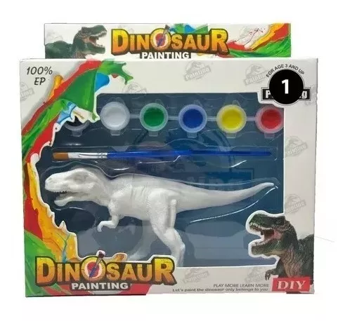 Dinosaurios Para Pintar A Tu Gusto 15cm Aprox + Pinturas-0