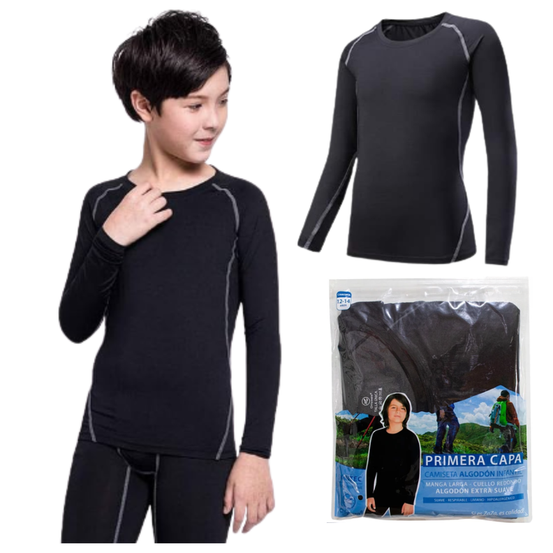 Polera Camiseta Primera Capa Térmica Niño Juvenil Invierno-0