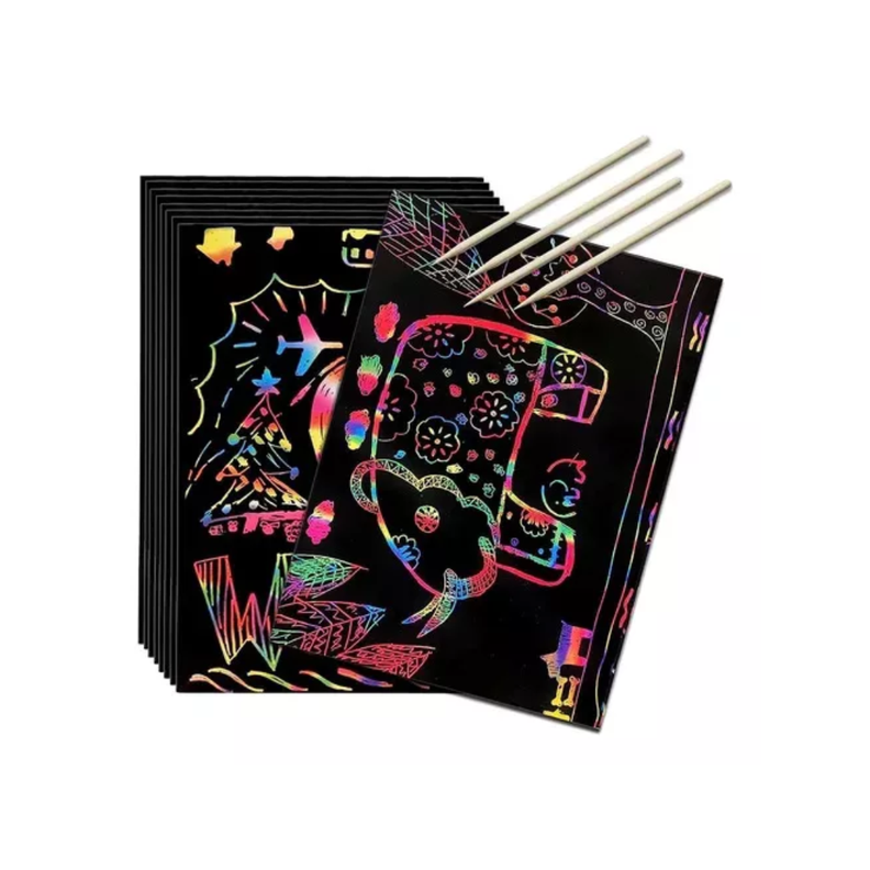 Libro Cuaderno para Pintar Rainbow Scratch Art-arte Color Rascado-0