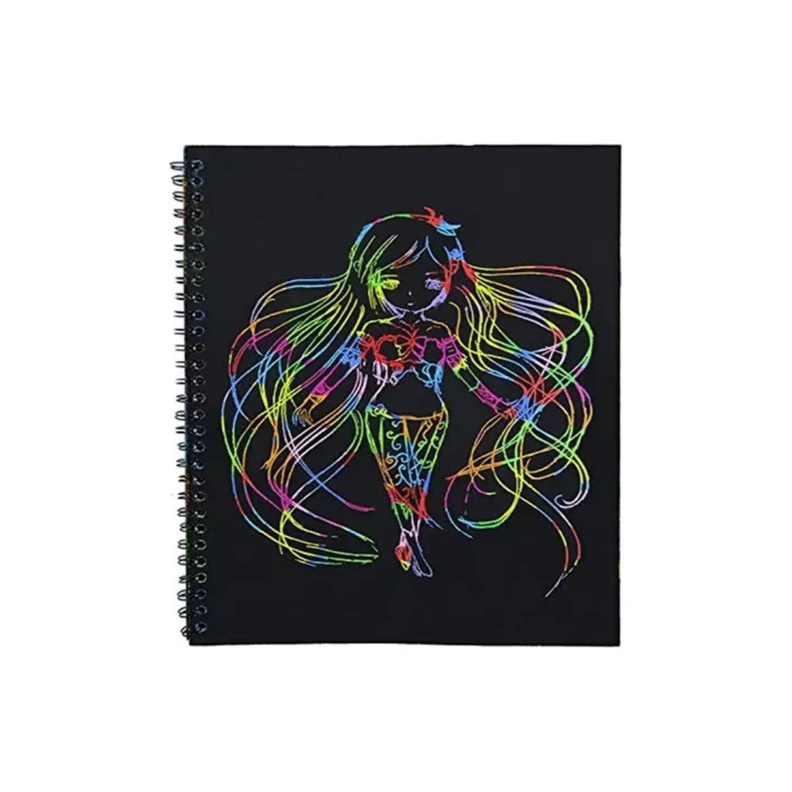Libro Cuaderno para Pintar Rainbow Scratch Art-arte Color Rascado-1