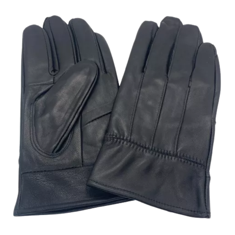 Guantes Hombre Cuero Largos Invierno Negro-1
