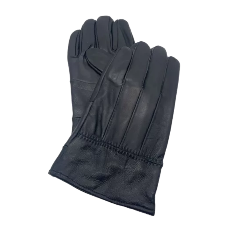 Guantes Hombre Cuero Largos Invierno Negro-2