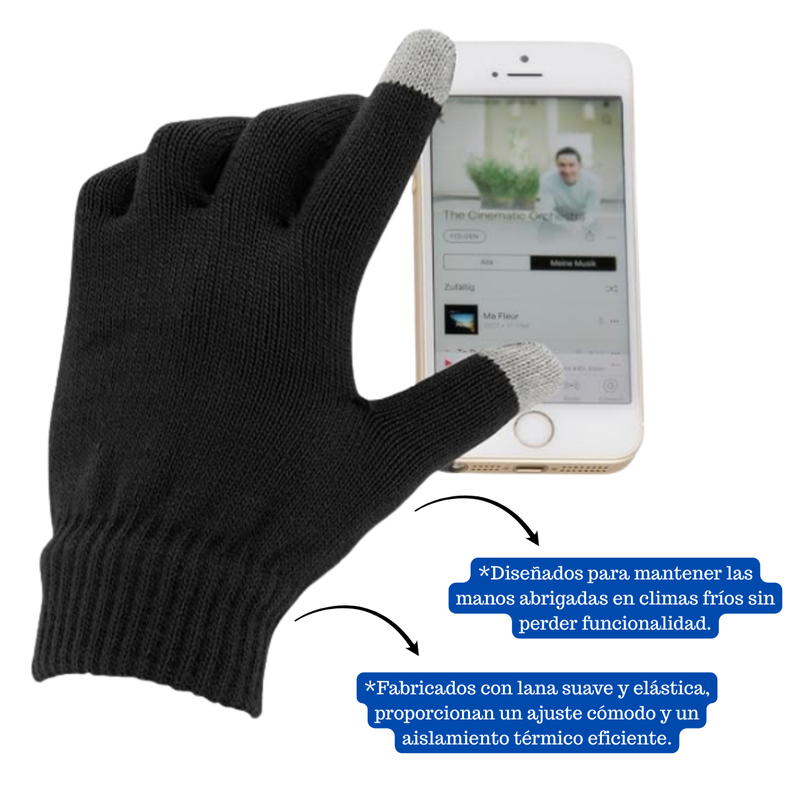 Pack 12 Guantes De Lana Térmico Con Punta Touch Táctil-2