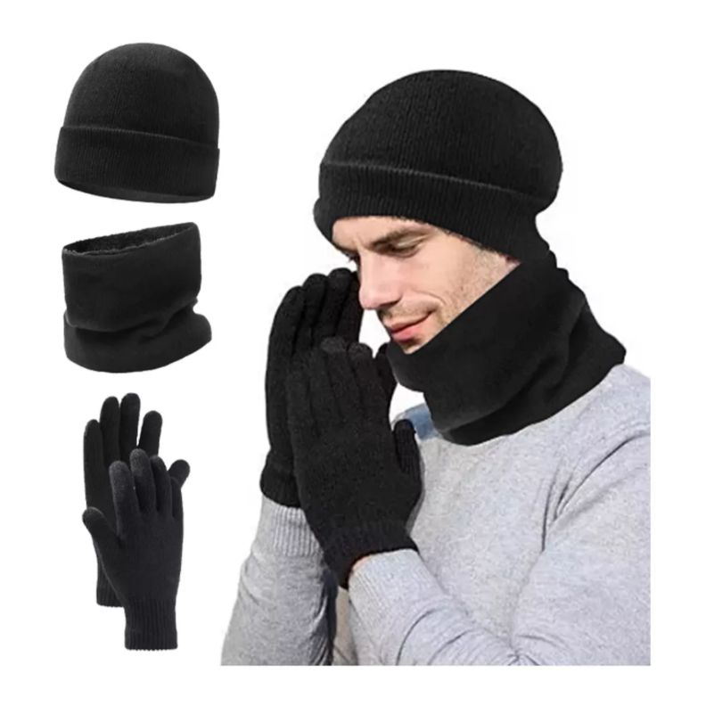 Set Invierno: Gorro Polar, Cuello Polar Y Guante De Lana-0