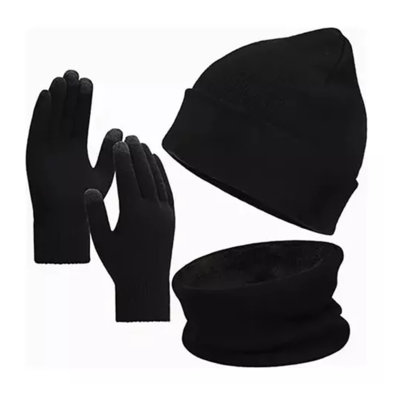 Set Invierno: Gorro Polar, Cuello Polar Y Guante De Lana-2