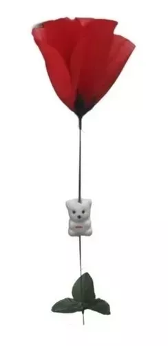 Rosa con Oso De Peluche Te Amo Feliz Dia San Valentín Amor-0