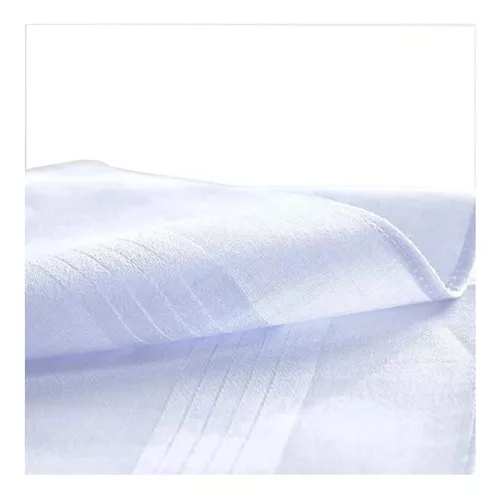 Pañuelos X12 Blancos 100% Cuadrados 12 Und Unicolor-0