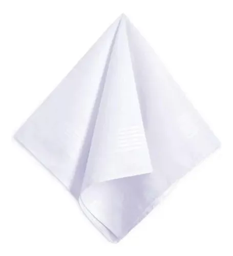 Pañuelos X12 Blancos 100% Cuadrados 12 Und Unicolor-2