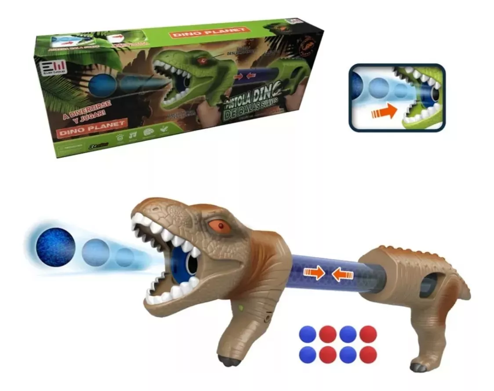 Dinosaurio Lanza Bolas Juguete Para Niños-3